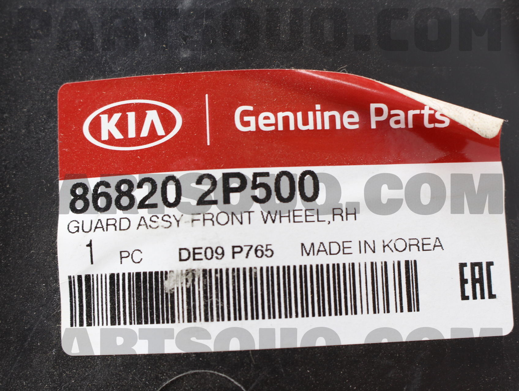 Lòng Rè Chắn Bùn Trước Phải Kia Sorento Mã phụ tùng 868202p500