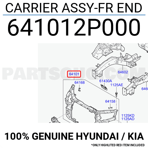 Khung Xương Đầu Xe Kia Sorento Mã phụ tùng 641012p600