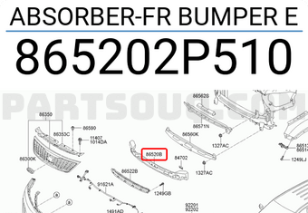 Xốp Đệm Ba Đờ Xốc Trước Kia Sorento Mã phụ tùng 865202p510