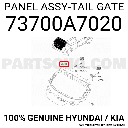 Cánh Cửa Hậu Kia Forte / Cerato Mã phụ tùng 73700a7020